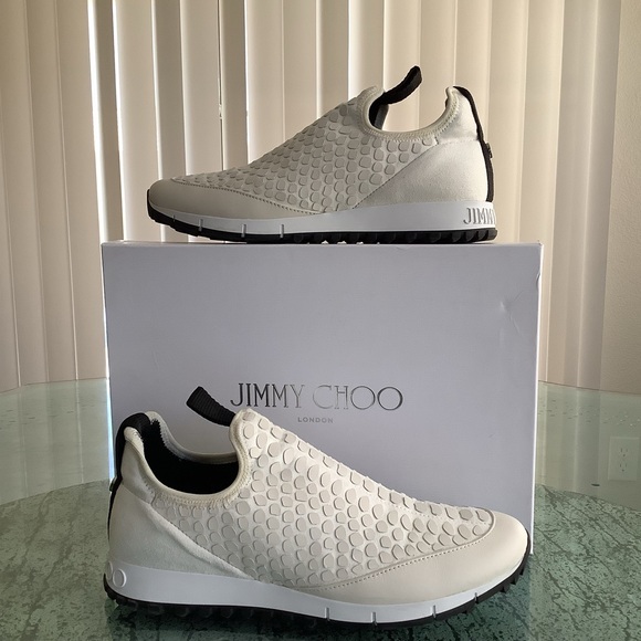 JIMMY CHOO stretch-suede slip-on Fashion sneakers of women. - Picture 4 of 13